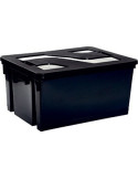 BAC DE RANGEMENT PRO 50 litres  noire avec couvercle  ( 560 X 410 X 295 mm) EDA