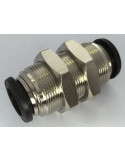 RACCORD DE SERVITUDE UNION DOUBLE TRAVERSÉE DE CLOISON  DIAMÈTRE 8 mm M16x1