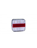 FEU ARRIÈRE 4 FONCTIONS LED 12/24V  AVEC ÉCLAIREUR DE PLAQUE  ( 100 X 90 X 30 mm )