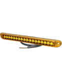 FEU DE GABARIT 3 LED orange Sidemarker lampe PRO-SLIM 24 volts, câble 0,5m, boîtier orange