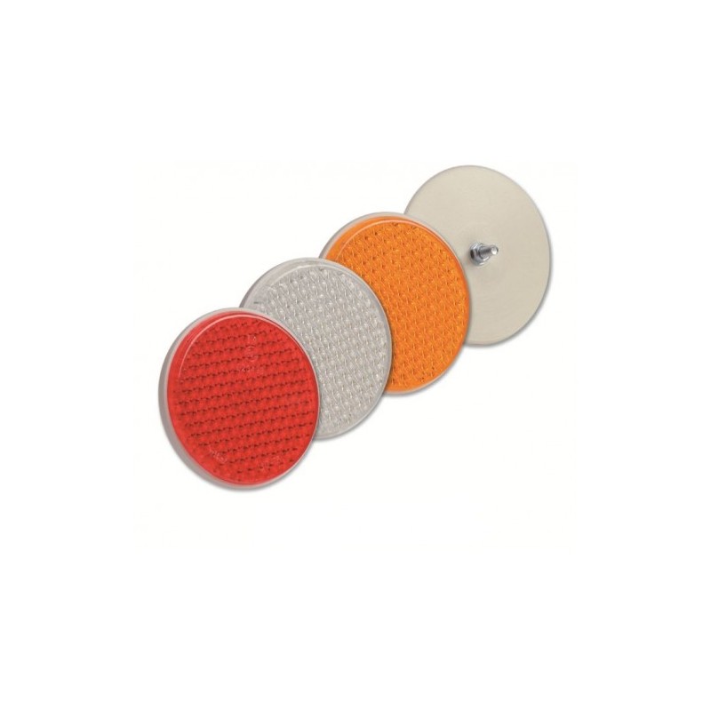 2 x Orange Rond réflecteurs RADEX 60 mm vis Mont pour les allées/POSTES/Clôtures 