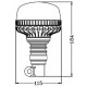 GYROPHARE ORANGE LED SUR TIGE FLEXIBLE 12/24 V ( R65 / R10 ) MULTIFONCTIONS 184 X 115 MM
