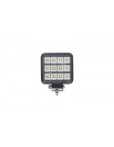 PHARE DE TRAVAIL CARRE  12 LED 12 / 24 V 12W - 1800 Lm ( avec interrupteur Marche / Arret )