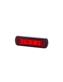 FEU A PLAQUE 4 LED ROUGE  12/24 V CABLE RACCORDEMENT 250 MM ( DIMENSIONS 110 X 31 X 15 MM )