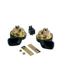 AVERTISSEUR SONORE ELECTROPNEUMATIQUE  2 TROMPES 12V 117 Db