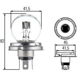 Ampoule - R2 (Bilux) - Standard - 6V - 45/40W - Type de culot: P45t - Boîte - Quantité: 1