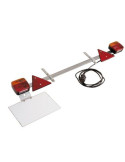 Rampe d'Éclairage Agricole 1.60 m avec Câble, Feux Triangles et Support Plaque