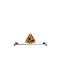 BARRE DE TOIT AVEC TRIANGLE TRIFLASH LED DOUBLE FACE 500 mm AVEC 2 GYROPHARES LED ROTATIF 12V / 24 V  CLASSE 1