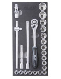 Coffret Insert Cliquet 1/2" - 23 Pièces | PG Distribution