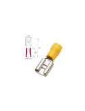 Cosse Femelle Plate Isolée 6.35mm Jaune – Boîte de 100 | PG Distribution