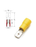 Cosse mâle 6.35mm bleue - Connecteur électrique isolé