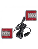 Kit Feux Arrière Magnétique LED 12/24V avec Triangles et Câble 7.5m