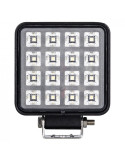 Phare de Travail Carré 16 LED 12V/24V - 16W 2400lm avec Interrupteur