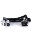 Cordon électrique double remorque 24V avec adaptateur 15/7 broches - 3.8 mètres