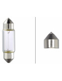 BOITE DE 10 AMPOULES NAVETTE 12V C5W (CULOT SV8,5-8) HELLA 