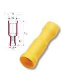 COSSE PREISOLEE RONDE FEMELLE DIAMETRE 5MM JAUNE