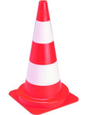 CONE DE CHANTIER 50 CM  ORANGE ET BLANC