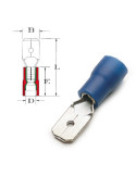 COSSE PREISOLEE MALE 2,8MM BLEU ( boite de 100 cosses )