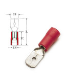 COSSE PREISOLEE  MALE 2,8MM ROUGE ( boite de 100 cosses )