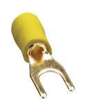 COSSE PREISOLEE JAUNE A FOURCHE DE 5 mm  ( boite de 100 cosses )
